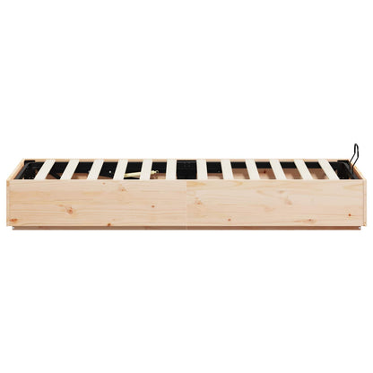 Ottoman-Bettgestell mit Stauraum Natur 90 x 190 cm