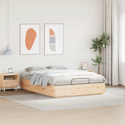 Ottoman-Bettgestell mit Stauraum Natur 120 x 190 cm