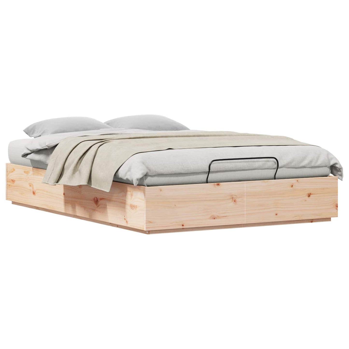 Ottoman-Bettgestell mit Stauraum Natur 135 x 190 cm
