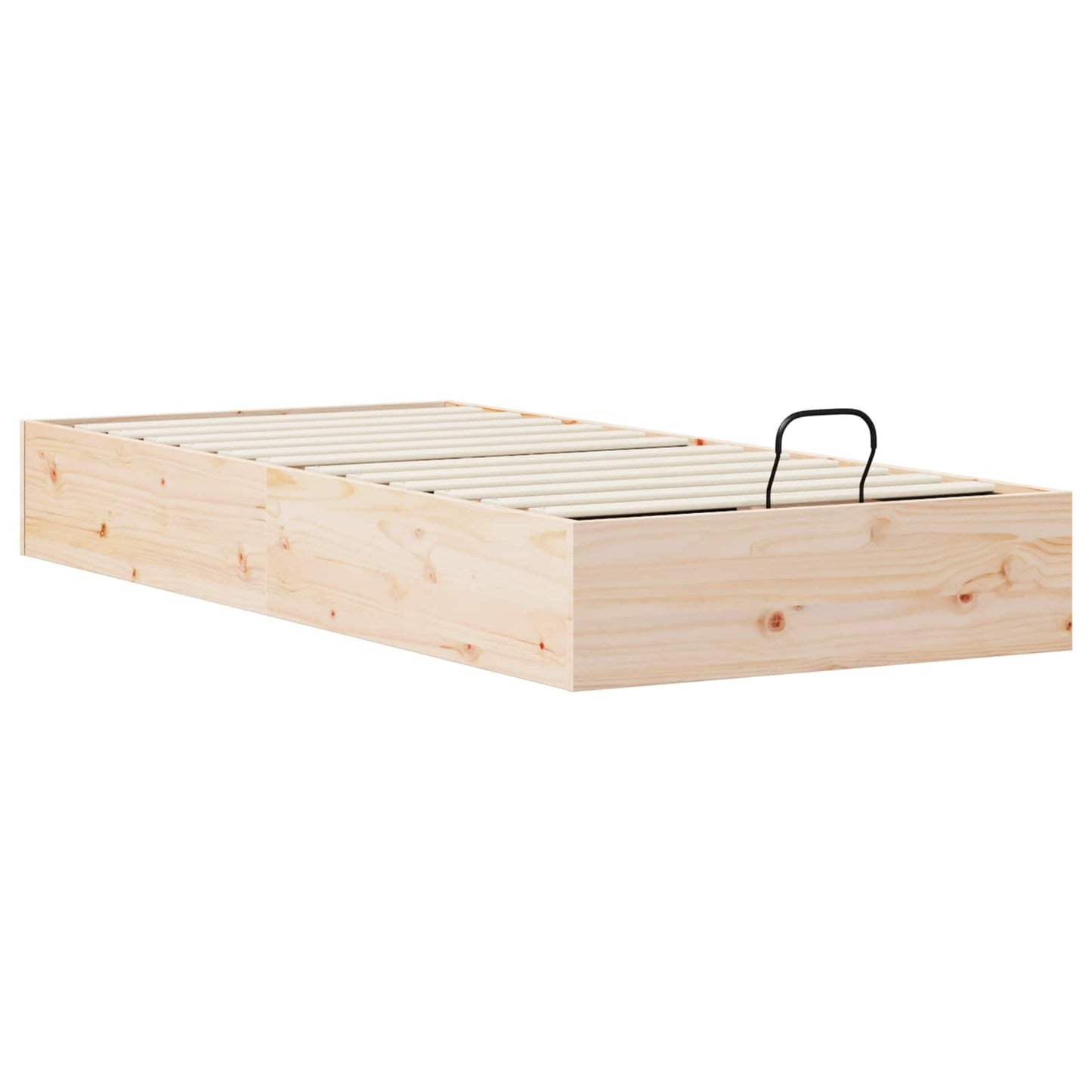 Ottoman Bettgestell mit Stauraum Natur 90 x 190 cm
