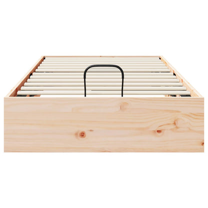 Ottoman Bettgestell mit Stauraum Natur 90 x 190 cm