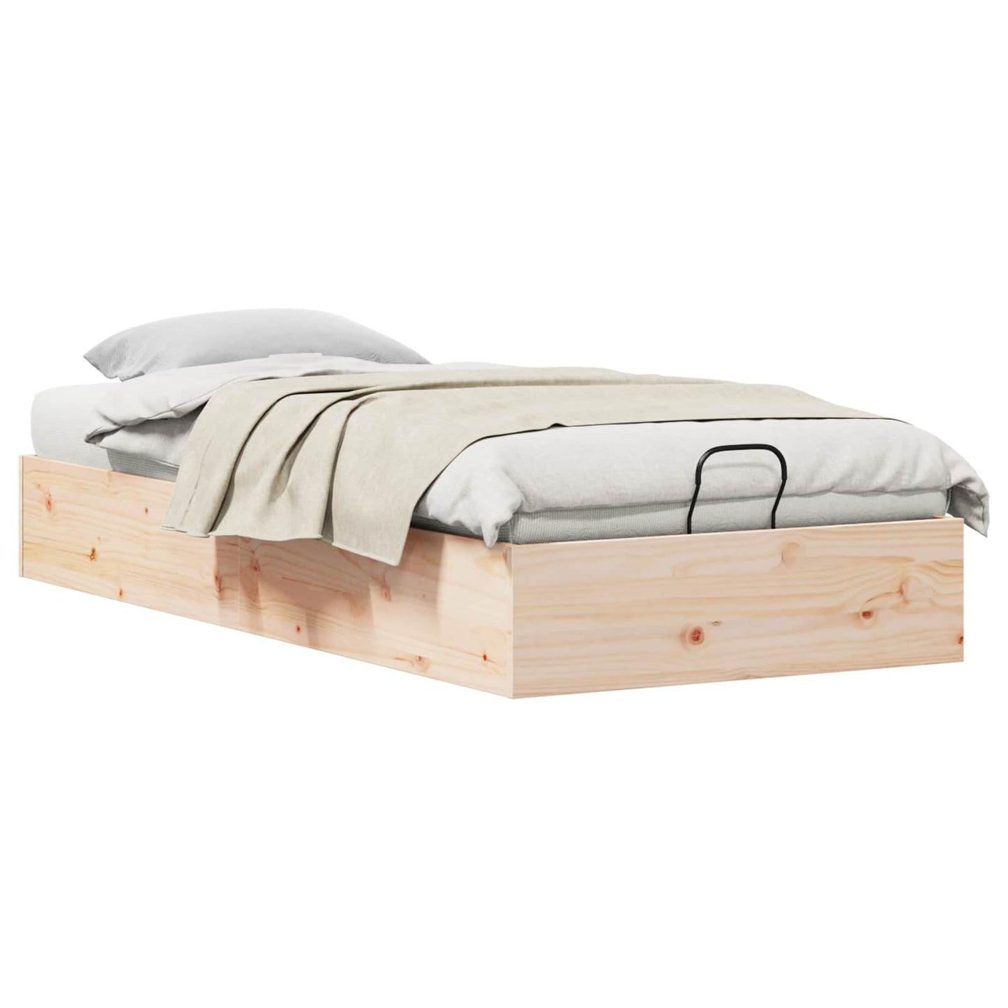 Ottoman Bettgestell mit Stauraum Natur 90 x 190 cm