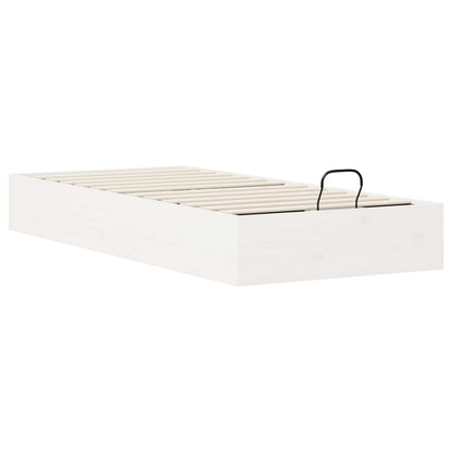 Ottoman Bettgestell mit Stauraum Weiß 90 x 200 cm