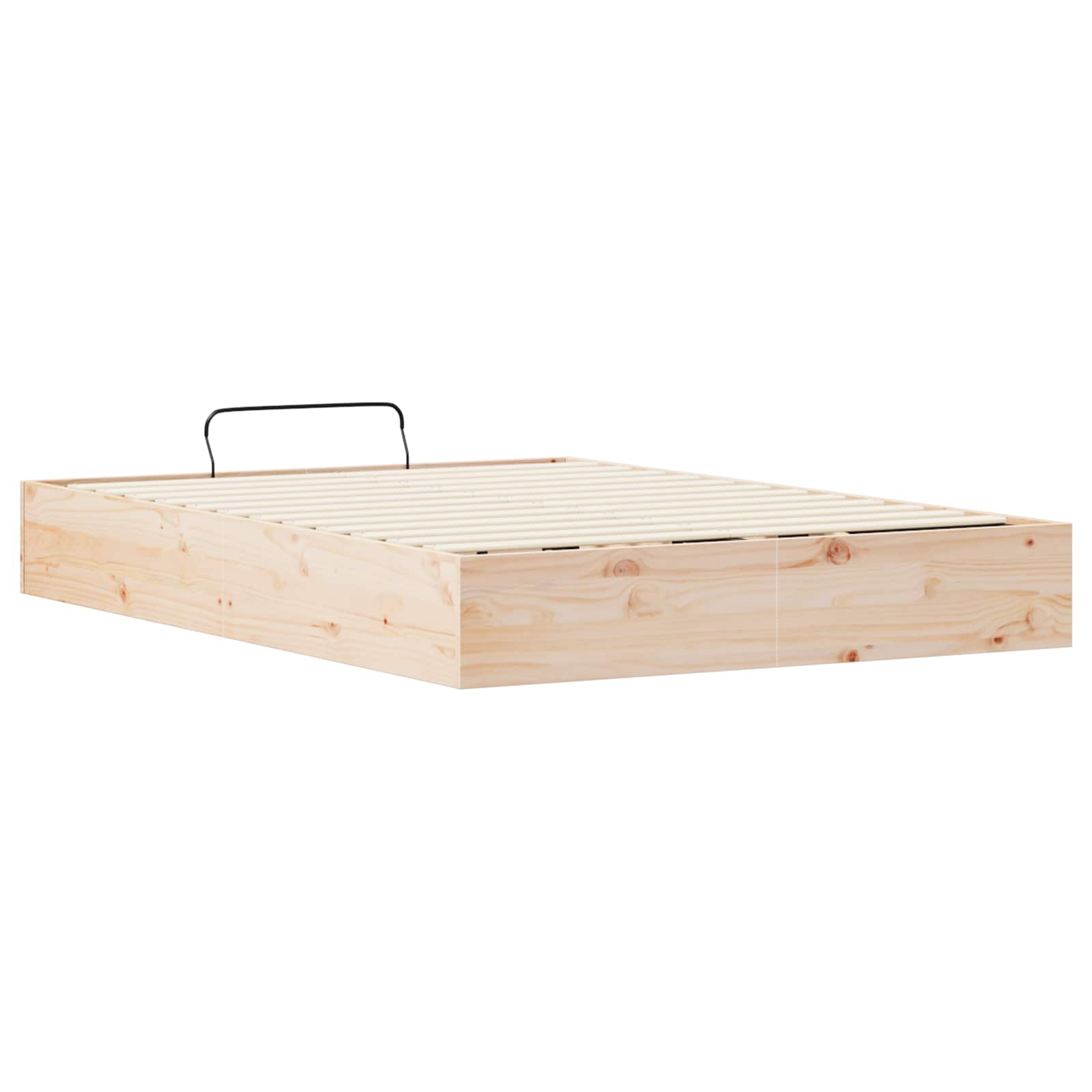 Ottoman Bettgestell mit Stauraum Natur 135 x 190 cm