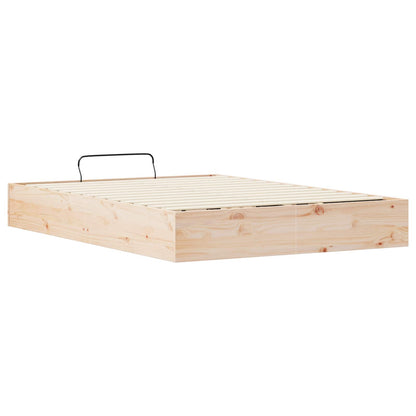 Ottoman Bettgestell mit Stauraum Natur 135 x 190 cm