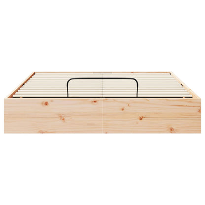 Ottoman Bettgestell mit Stauraum Natur 135 x 190 cm