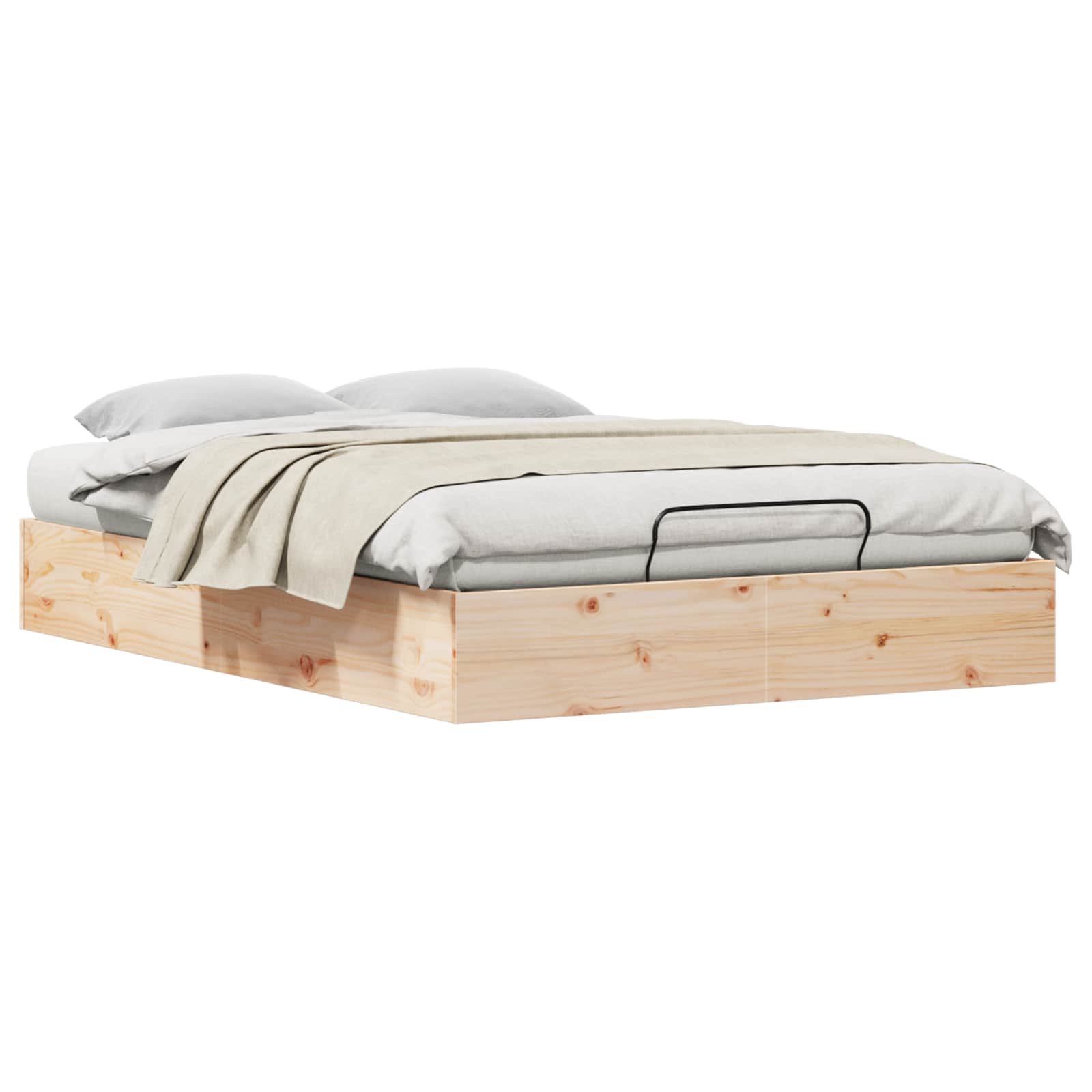 Ottoman Bettgestell mit Stauraum Natur 135 x 190 cm