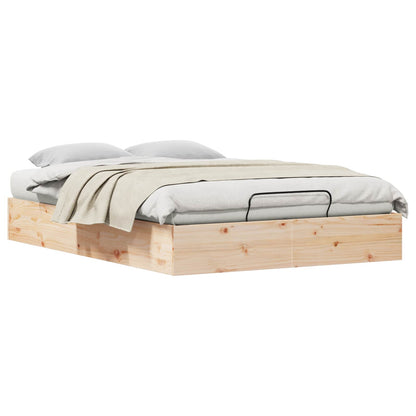 Ottoman Bettgestell mit Stauraum Natur 135 x 190 cm