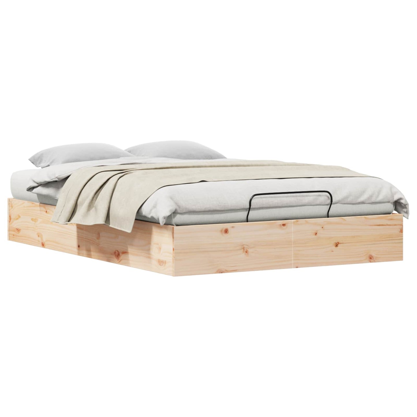 Ottoman Bettgestell mit Stauraum Natur 150 x 200 cm