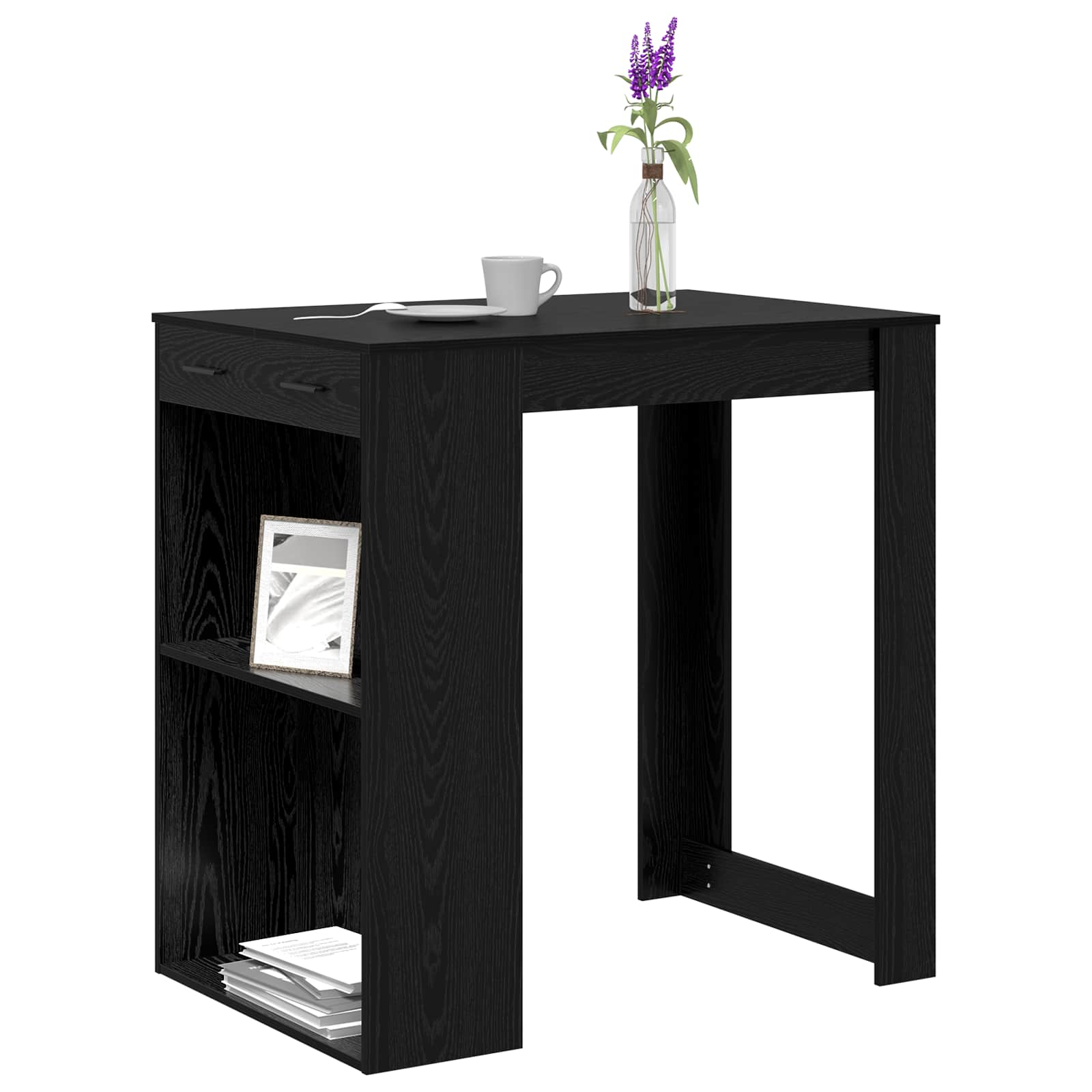 Bartisch 102 x 70 x 103,5 cm Holzwerkstoff Schwarz Eichen-Optik