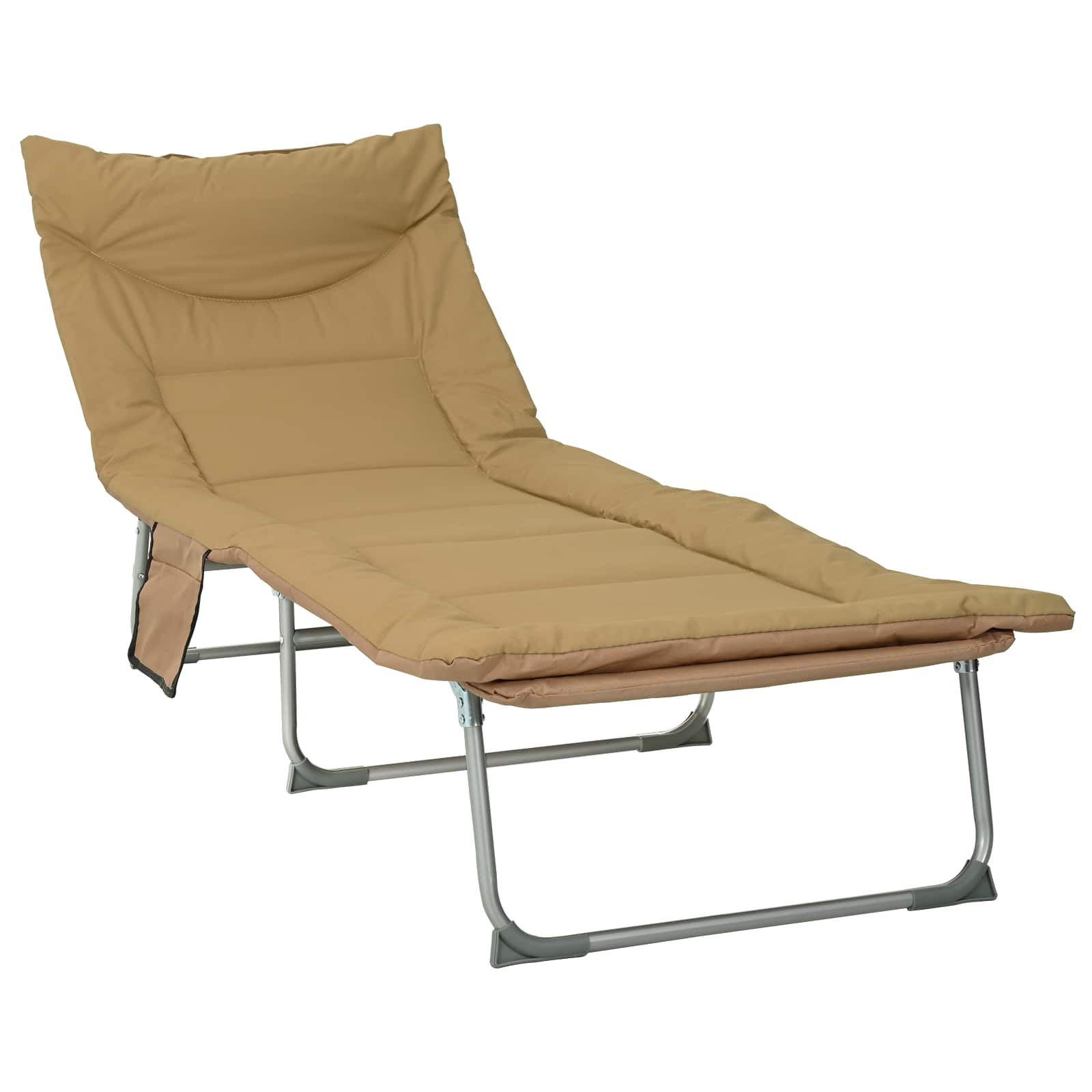 Klappbare Sonnenliege mit Kissen Beige