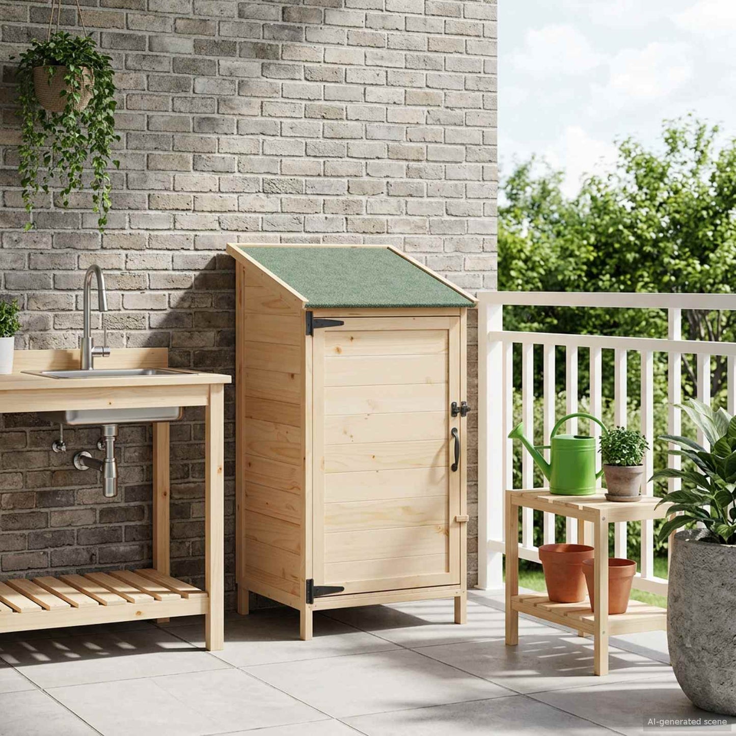 Gartenschuppen Natur 59 x 56 x 113,5 cm Massivholz aus Fichte