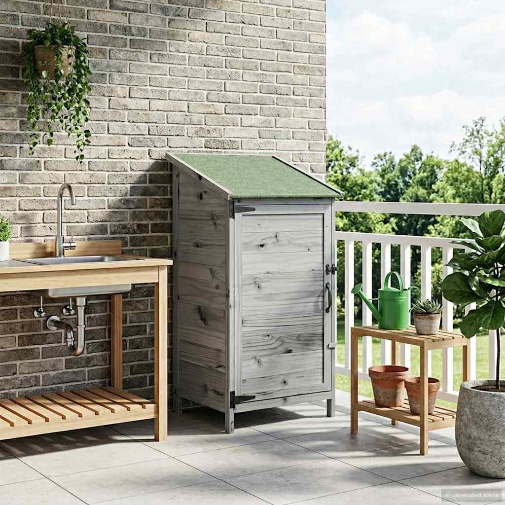 Gartenschuppen Grau 59 x 56 x 113,5 cm Massivholz aus Fichte