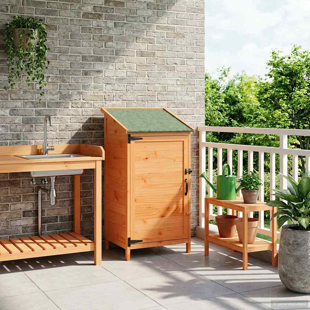 Gartenschuppen Braun 59 x 56 x 113,5 cm Massivholz aus Fichte