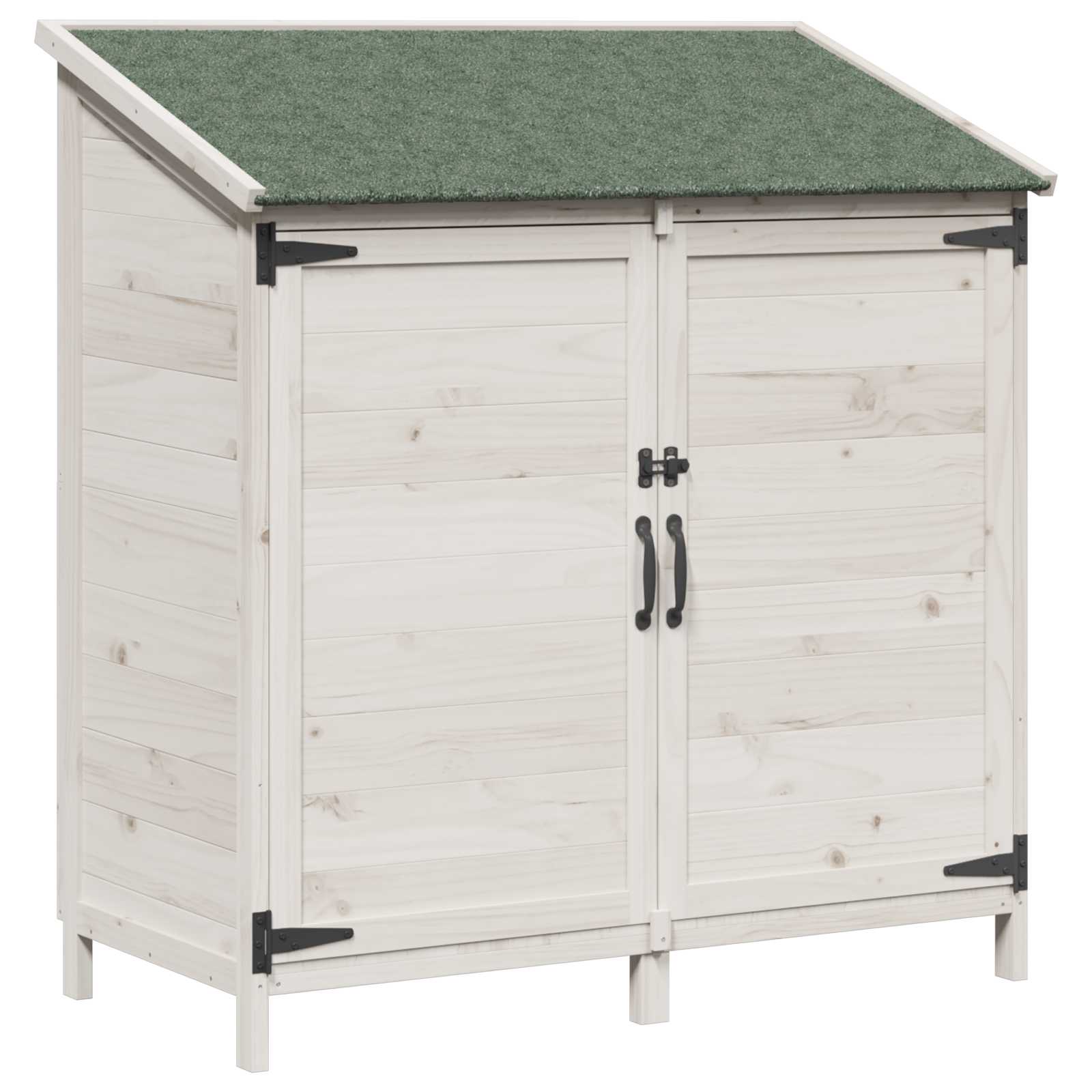 Gartenschuppen Weiß 106,5 x 56 x 113,5 cm Massivholz aus Fichte