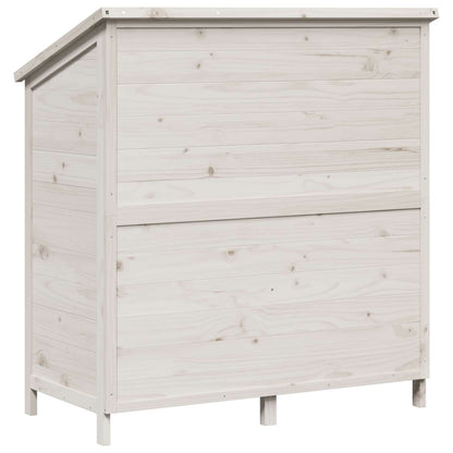 Gartenschuppen Weiß 106 x 56 x 113,5 cm Massivholz aus Fichte