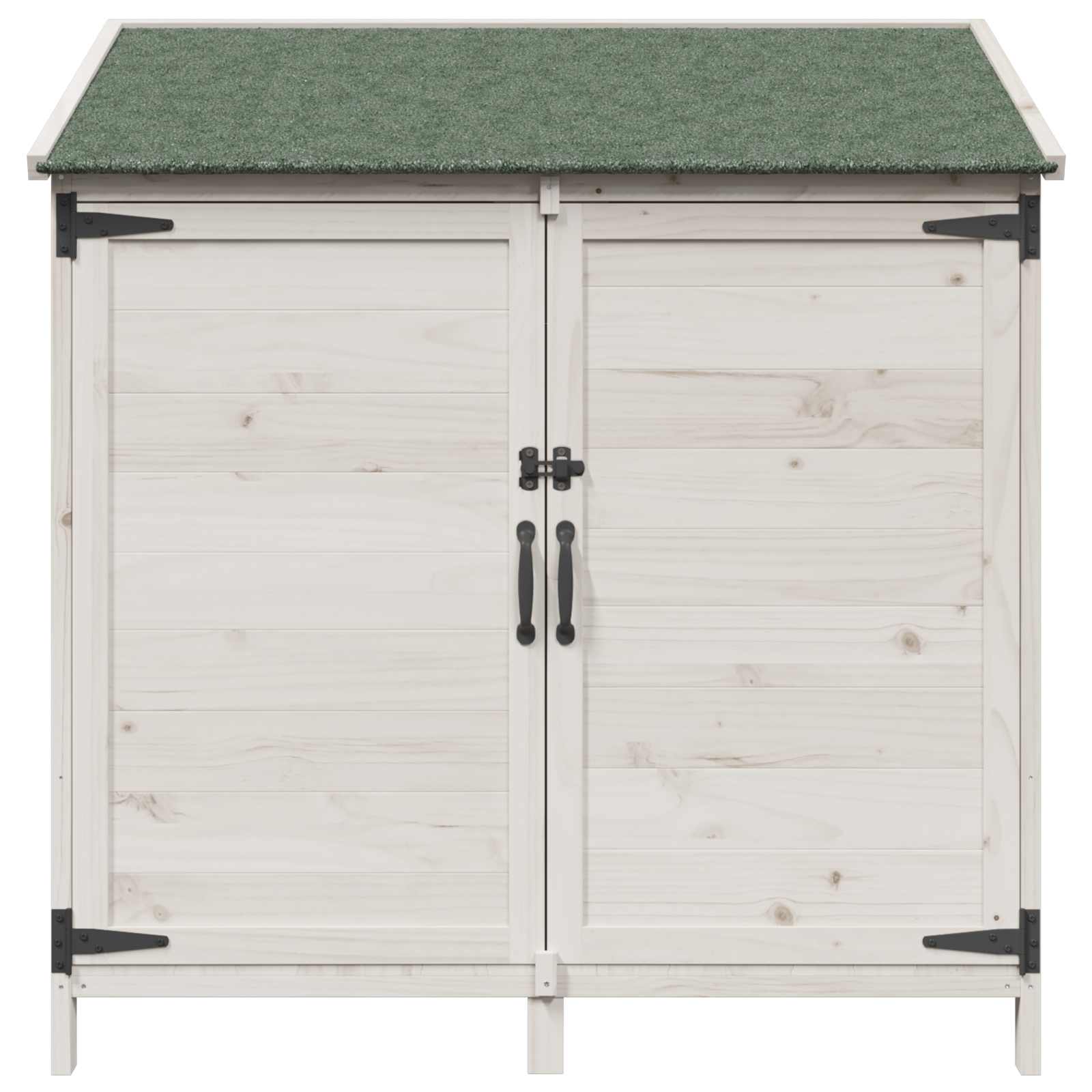 Gartenschuppen Weiß 106,5 x 56 x 113,5 cm Massivholz aus Fichte