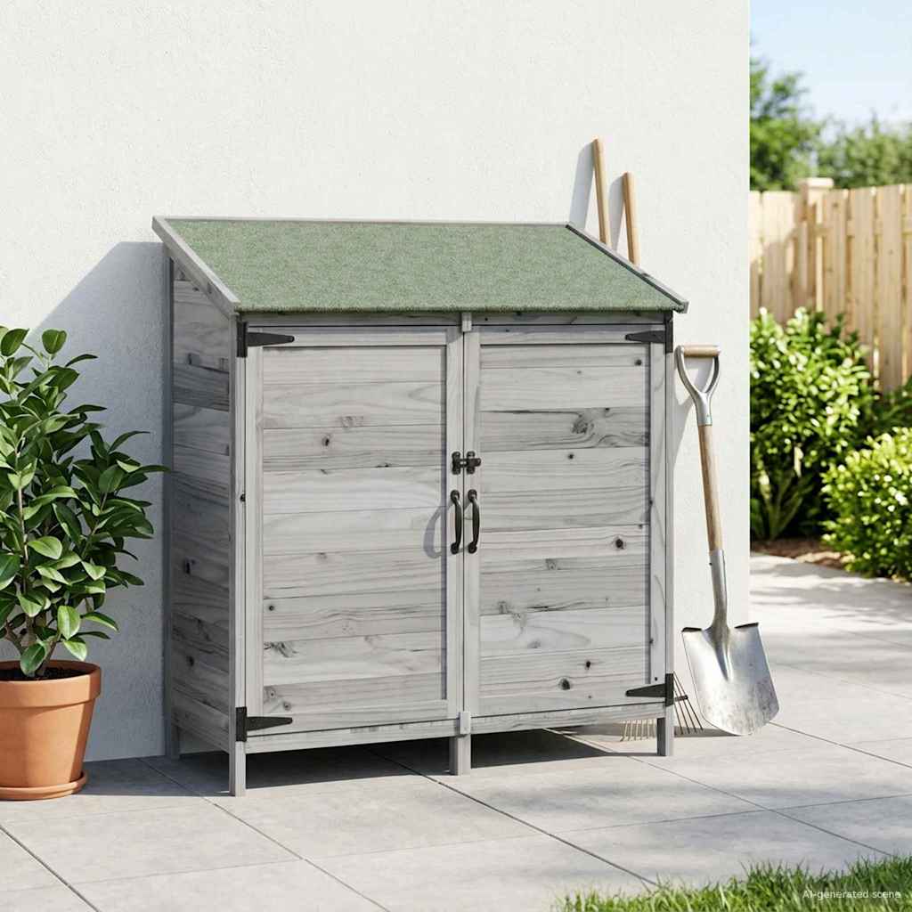 Gartenschuppen Grau 106,5 x 56 x 113,5 cm Massivholz aus Fichte