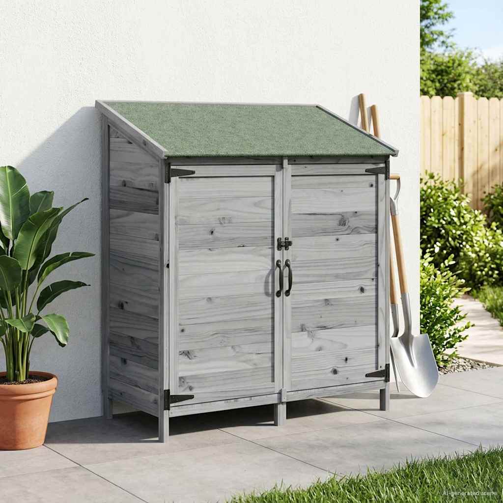 Gartenschuppen Grau 106,5 x 56 x 113,5 cm Massivholz aus Fichte