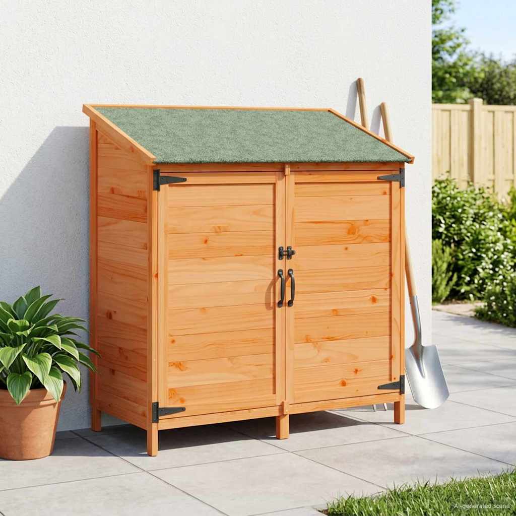 Gartenschuppen mit Dach mit Schloss Braun 106,5 x 56 x 113,5 cm