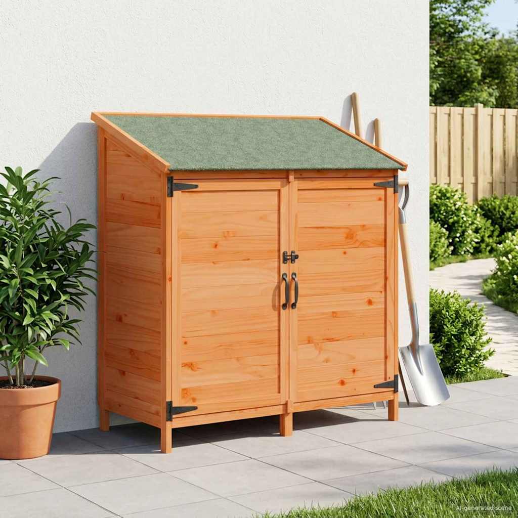 Gartenschuppen mit Dach mit Schloss Braun 106,5 x 56 x 113,5 cm