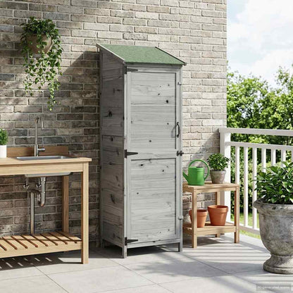 Gartenschuppen Grau 59,5 x 56 x 176,5 cm Massivholz aus Fichte