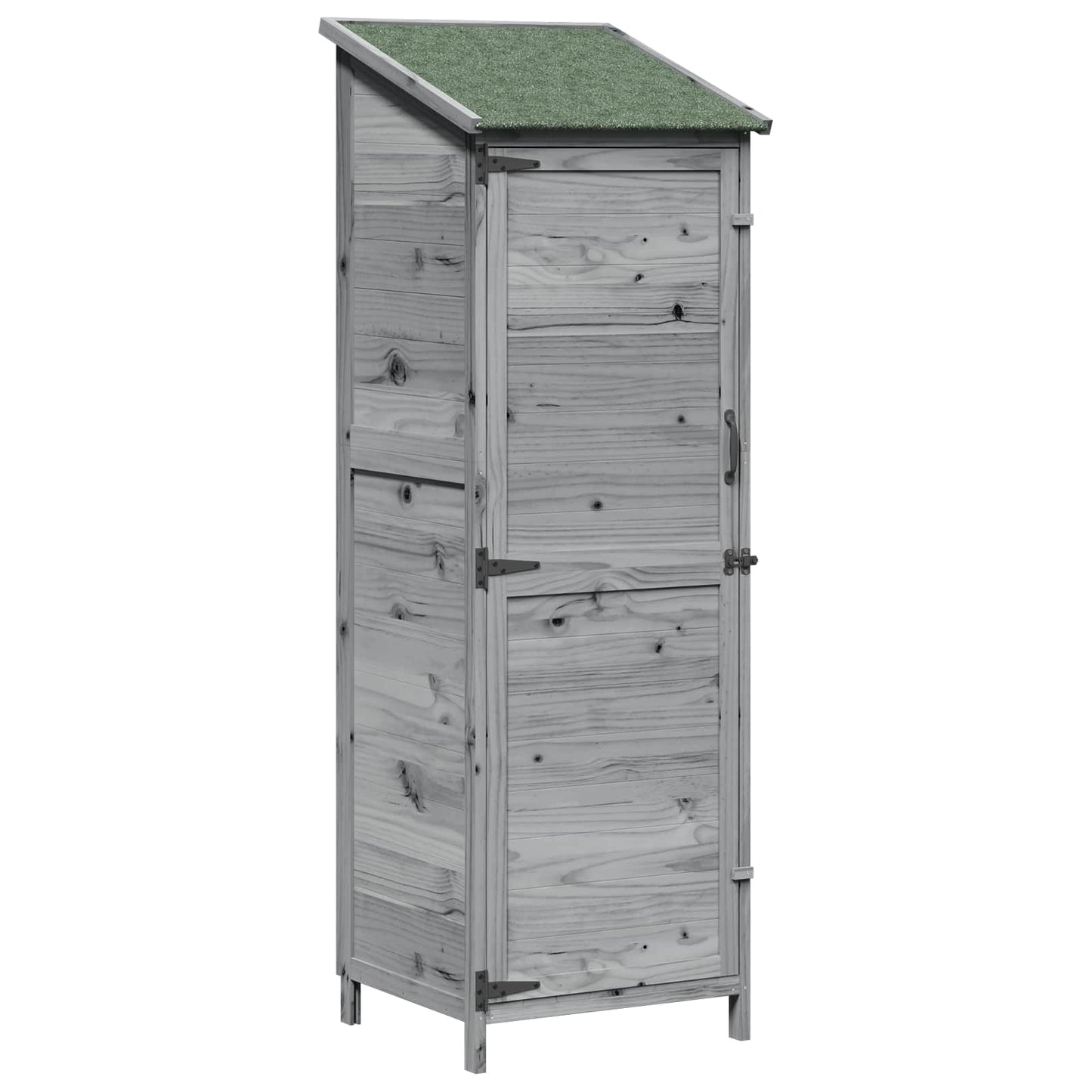 Gartenschuppen Grau 59,5 x 56 x 176,5 cm Massivholz aus Fichte