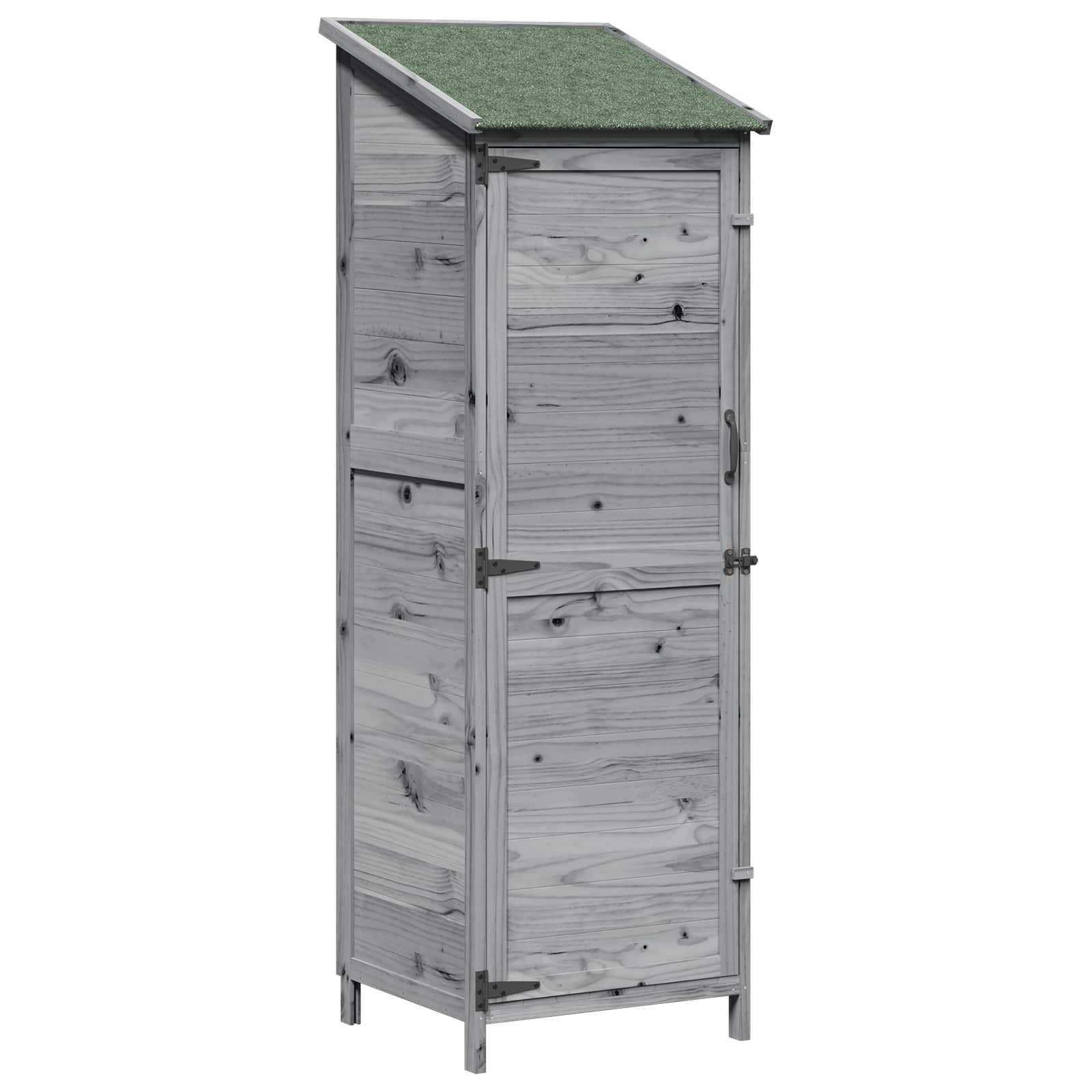 Gartenschuppen Grau 59,5 x 56 x 176,5 cm Massivholz aus Fichte