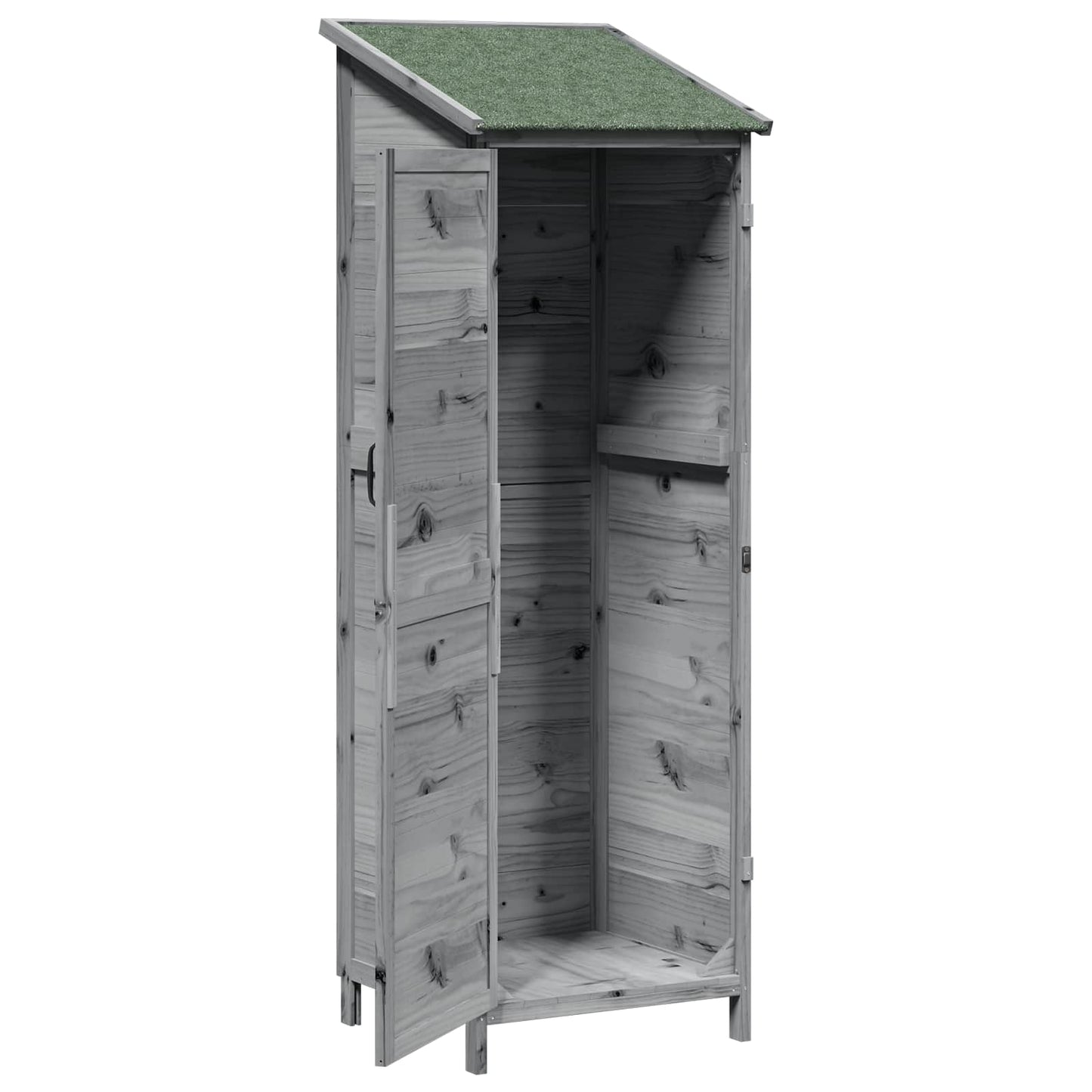 Gartenschuppen Grau 59,5 x 56 x 176,5 cm Massivholz aus Fichte