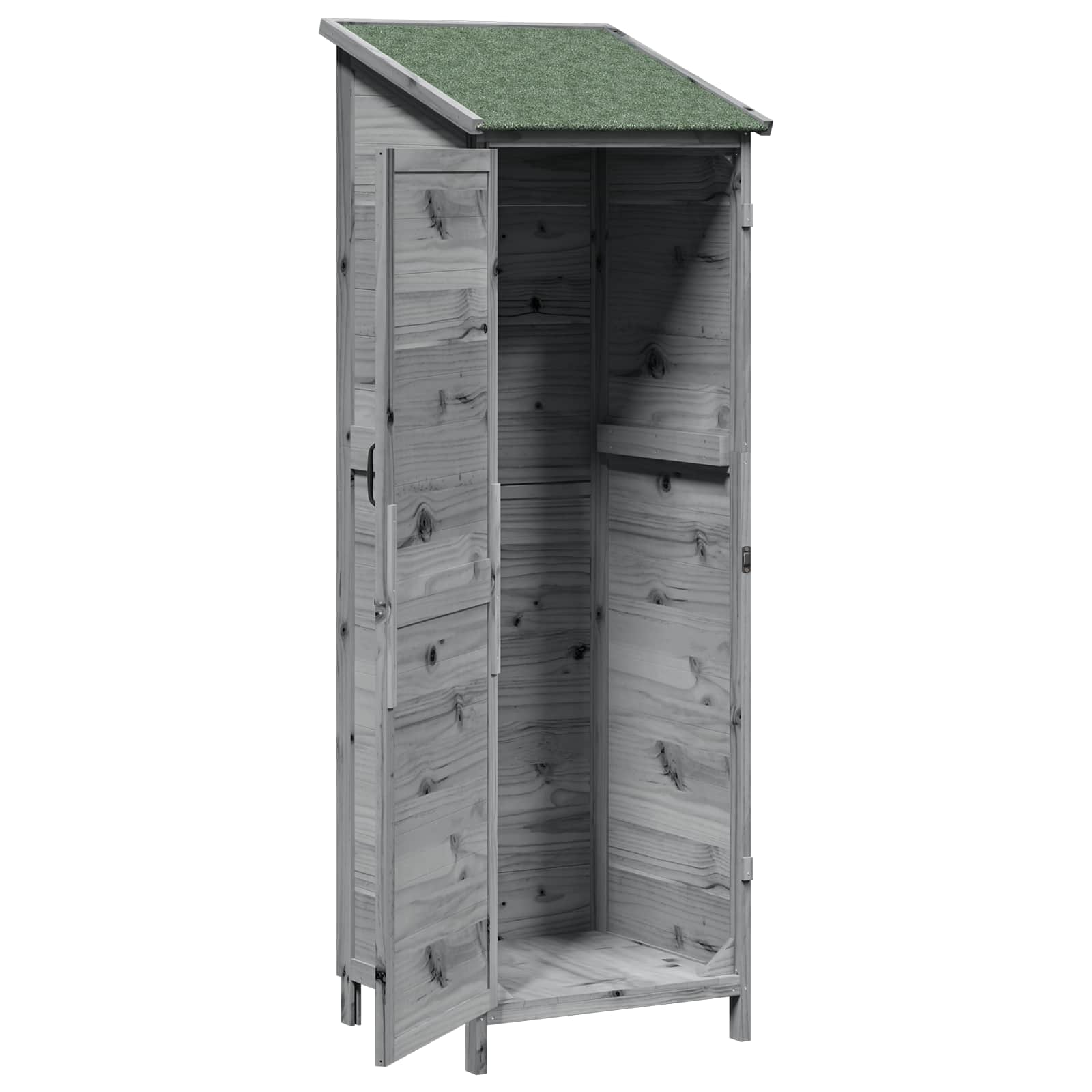 Gartenschuppen Grau 59,5 x 56 x 176,5 cm Massivholz aus Fichte