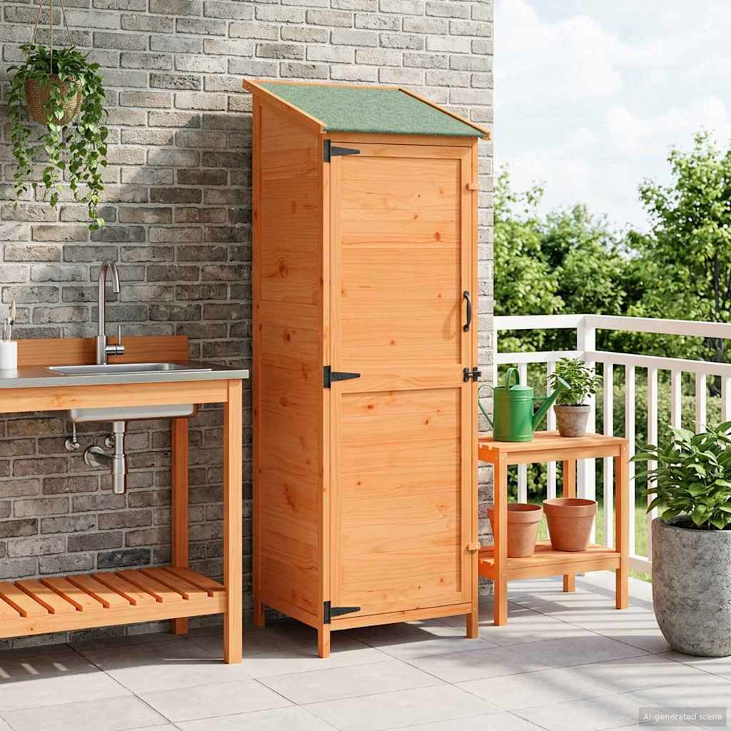 Gartenschuppen Braun 59,5 x 56 x 176,5 cm Massivholz aus Fichte