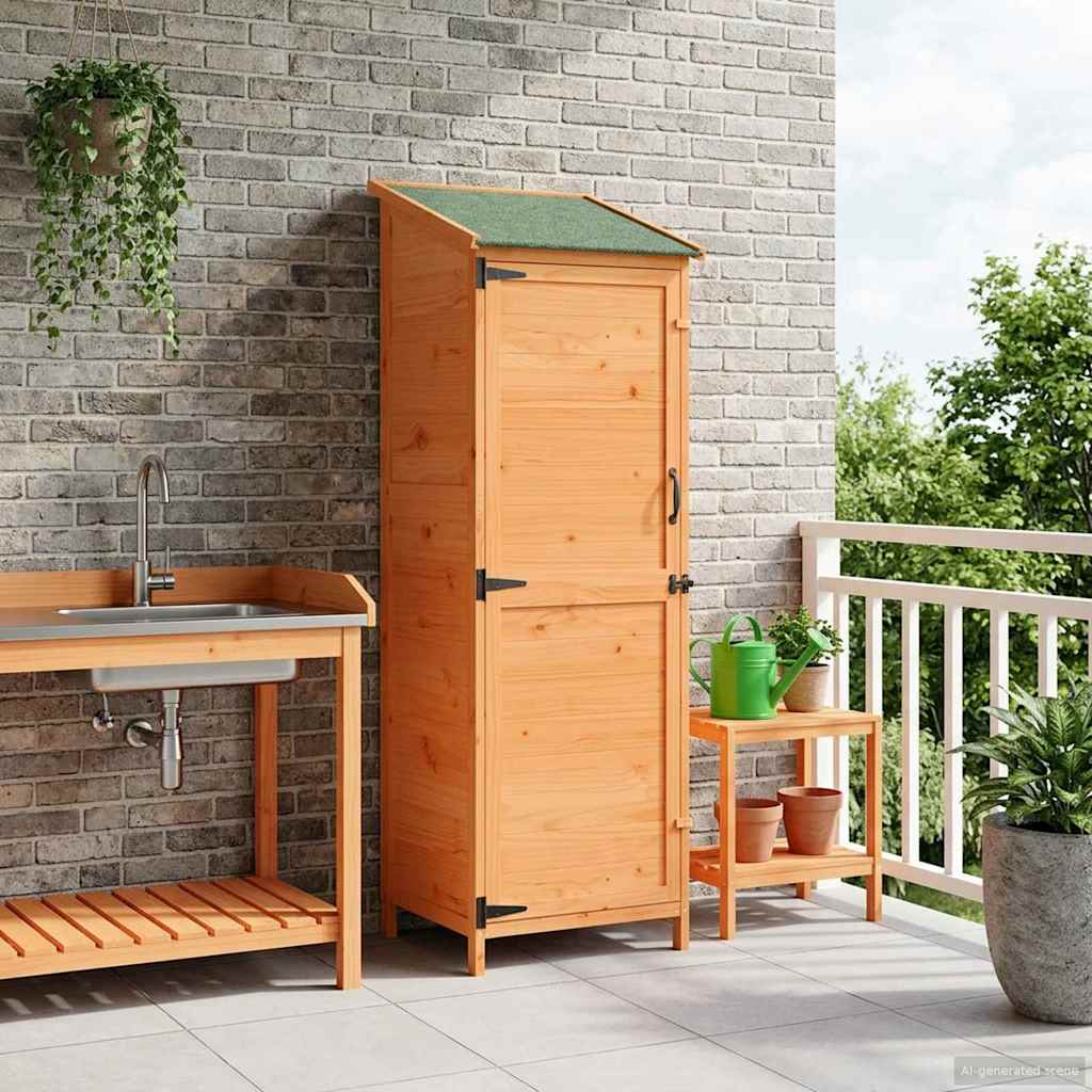 Gartenschuppen Braun 59,5 x 56 x 176,5 cm Massivholz aus Fichte