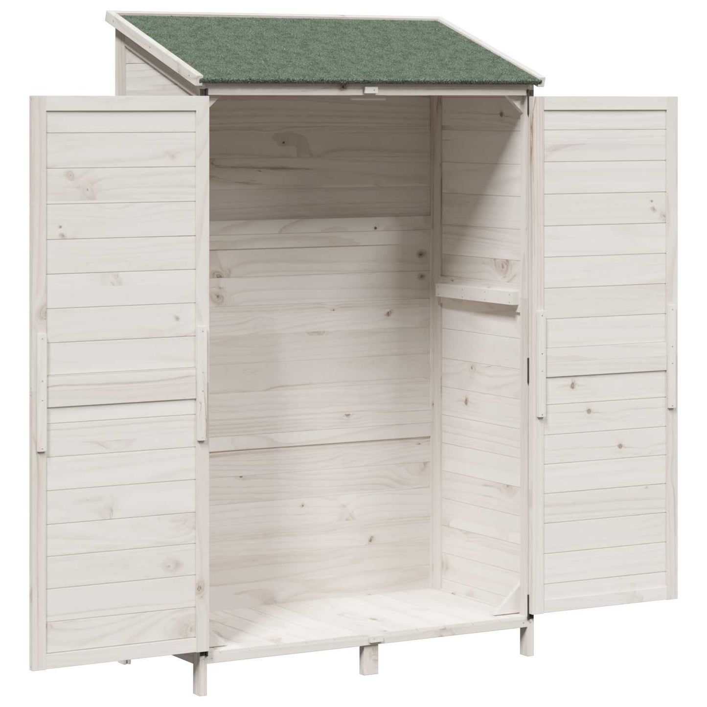 Gartenschuppen Weiß 106,5 x 56 x 176 cm Massivholz aus Fichte
