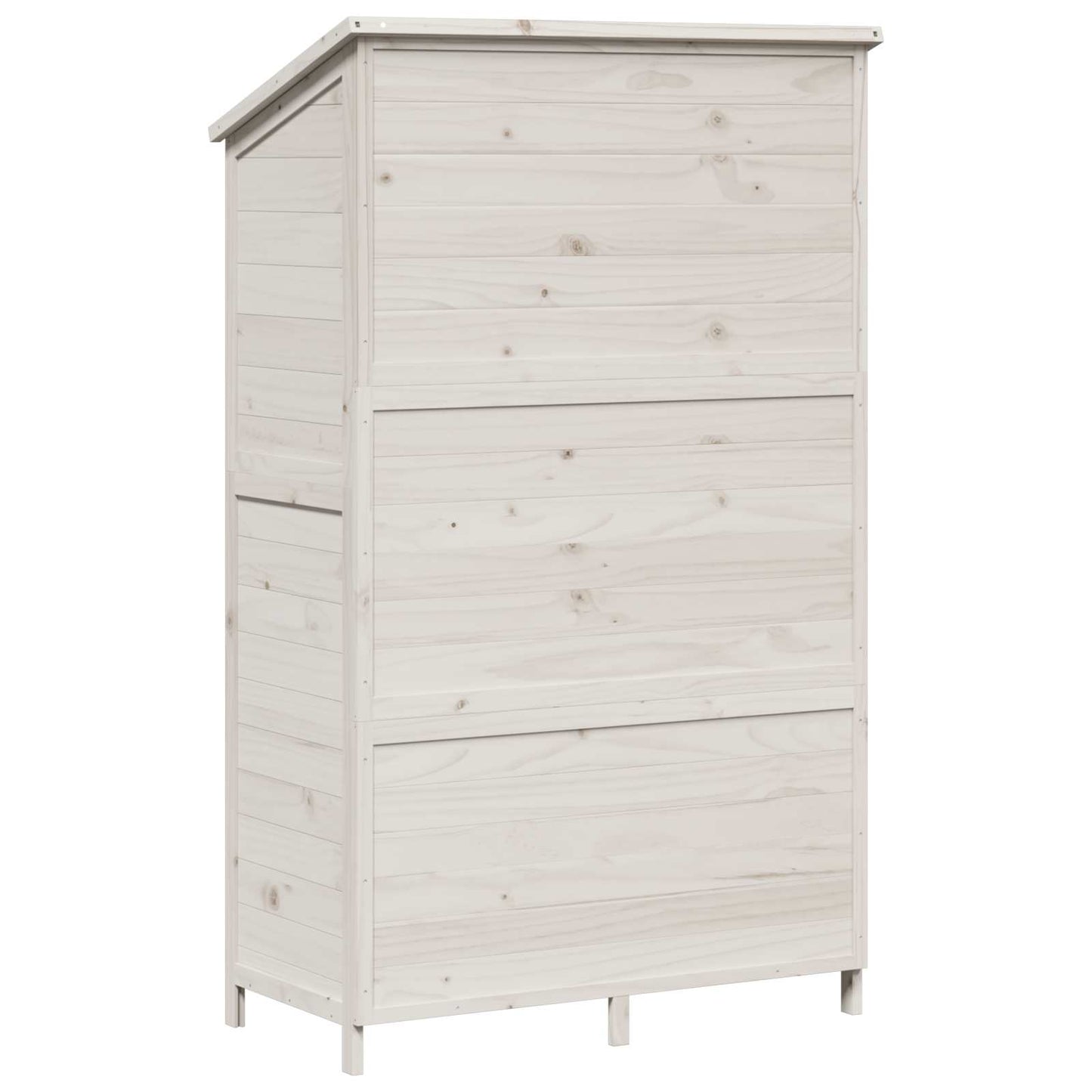 Gartenschuppen Weiß 106,5 x 56 x 176 cm Massivholz aus Fichte