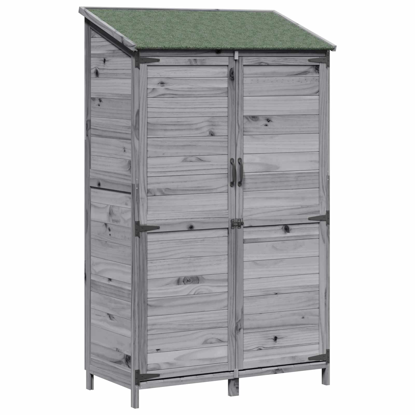 Gartenschuppen Grau 106,5 x 56 x 176 cm Massivholz aus Fichte