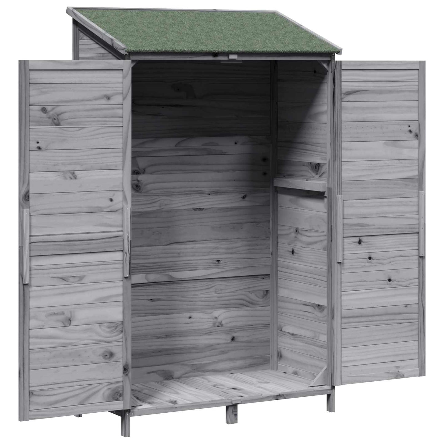 Gartenschuppen Grau 106,5 x 56 x 176 cm Massivholz aus Fichte
