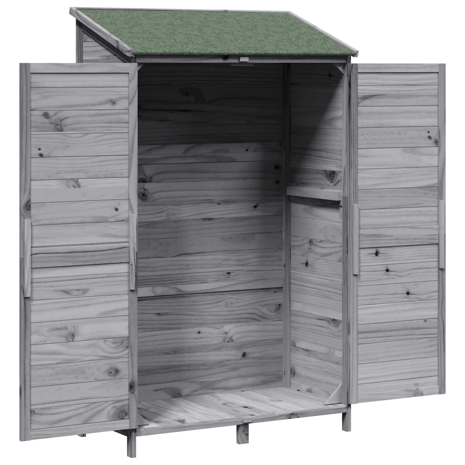 Gartenschuppen Grau 106,5 x 56 x 176 cm Massivholz aus Fichte