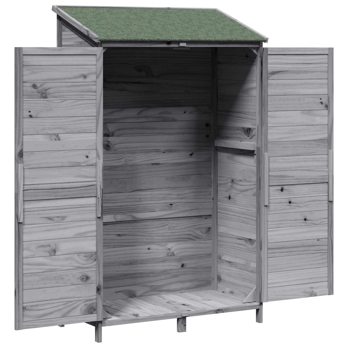 Gartenschuppen Grau 106 x 56 x 176,5 cm Massivholz aus Fichte