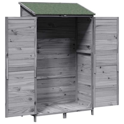 Gartenschuppen Grau 106 x 56 x 176,5 cm Massivholz aus Fichte