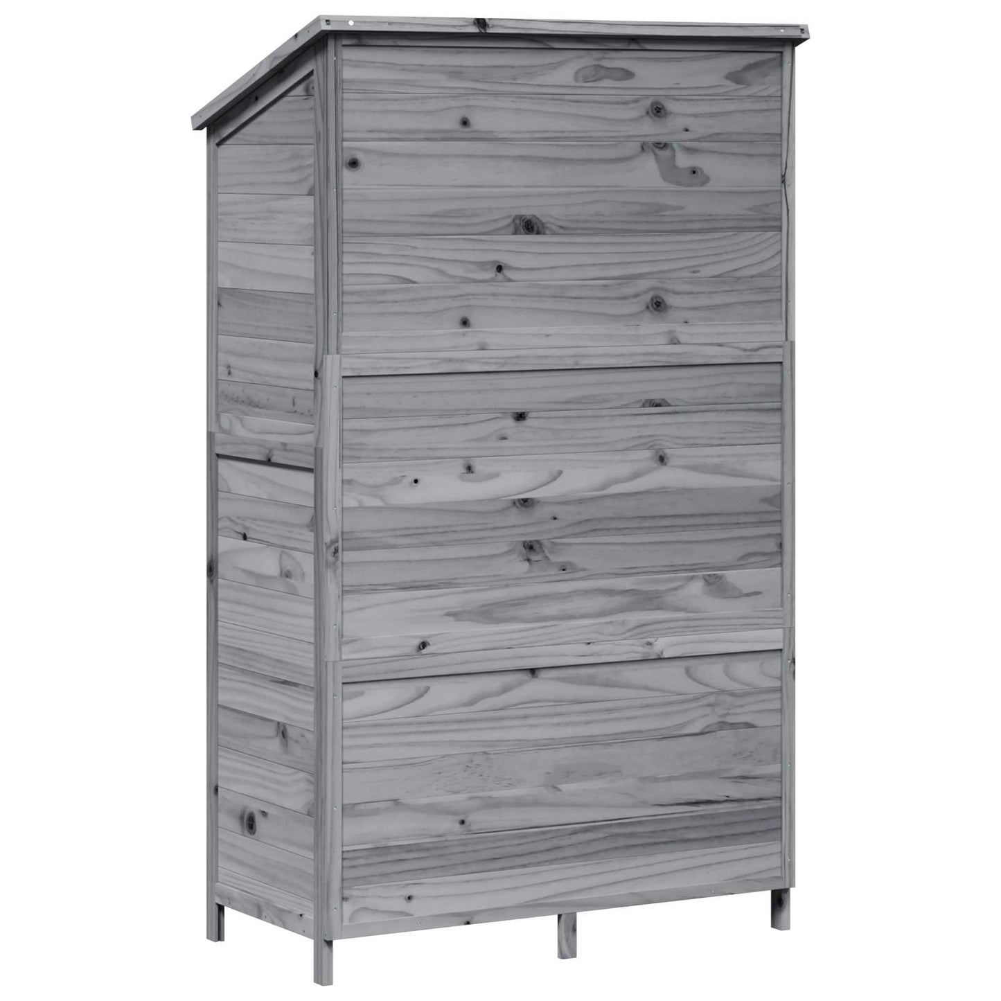Gartenschuppen Grau 106,5 x 56 x 176 cm Massivholz aus Fichte