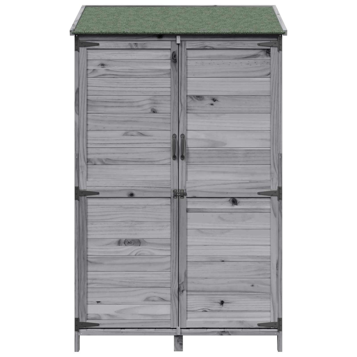 Gartenschuppen Grau 106,5 x 56 x 176 cm Massivholz aus Fichte