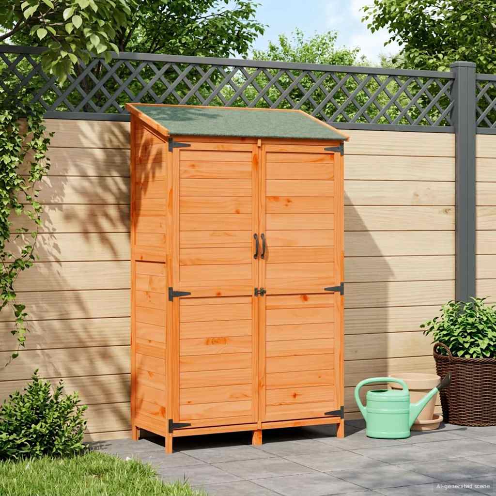 Gartenschuppen Braun 106,5 x 56 x 176 cm Massivholz aus Fichte