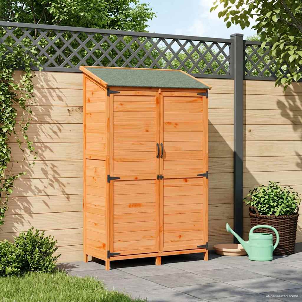 Gartenschuppen Braun 106,5 x 56 x 176 cm Massivholz aus Fichte