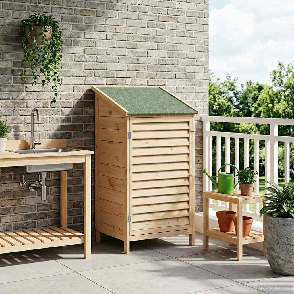 Gartenschuppen Natur 59 x 56 x 113,5 cm Massivholz aus Fichte