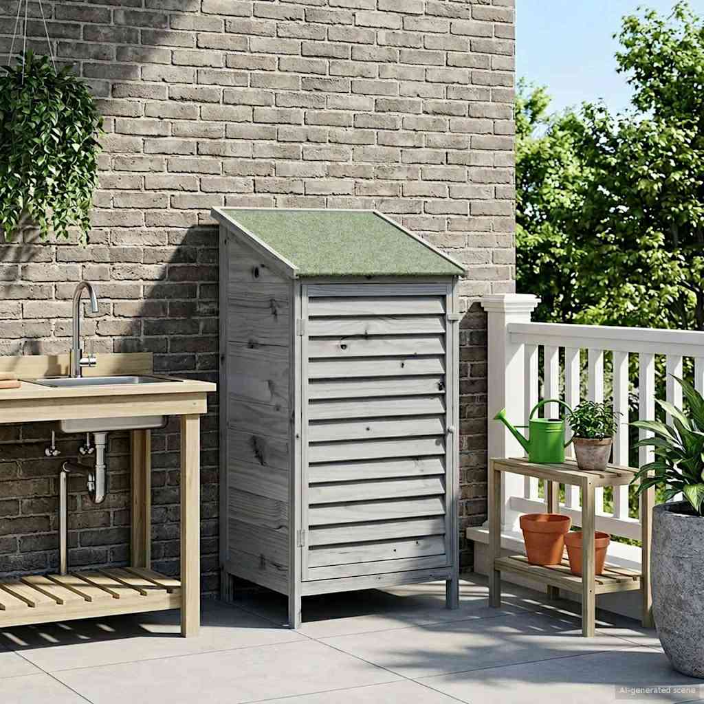 Gartenschuppen Grau 59 x 56 x 113,5 cm Massivholz aus Fichte