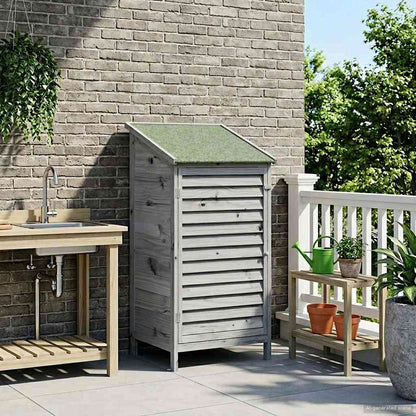 Gartenschuppen Grau 59,5 x 56 x 113,5 cm Massivholz aus Fichte