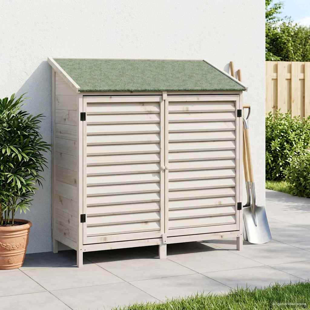 Gartenschuppen Weiß 106 x 56 x 113,5 cm Massivholz aus Fichte