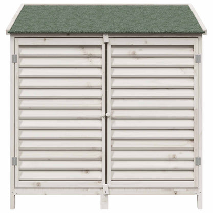 Gartenschuppen Weiß 106 x 56 x 113,5 cm Massivholz aus Fichte