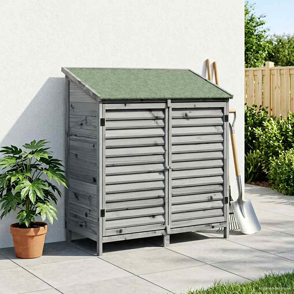 Gartenschuppen Grau 106 x 56 x 113,5 cm Massivholz aus Fichte