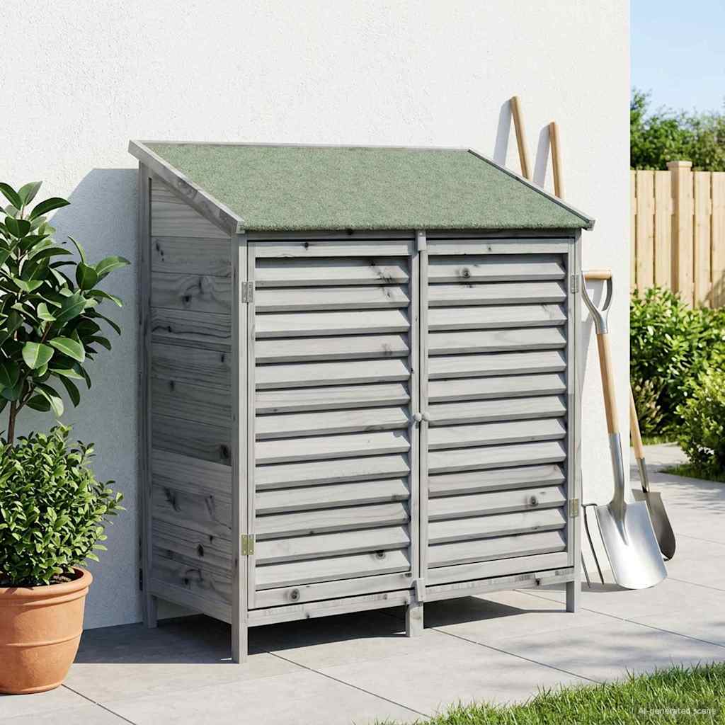 Gartenschuppen Grau 106 x 56 x 113,5 cm Massivholz aus Fichte